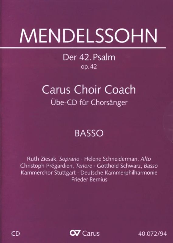 Felix Mendelssohn Bartholdy - Wie der Hirsch schreit - Chorstimme Bass