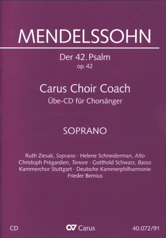 Felix Mendelssohn Bartholdy - Wie der Hirsch schreit - Chorstimme Sopran