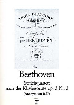 Ludwig van Beethoven - Streichquartett nach der Klaviersonate op. 2/3