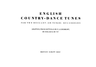 Edgar Hubert Hunt: English Country Dance Tunes (1650)