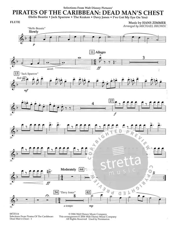 Selections From Pirates Of The Caribbean 2 From Hans Zimmer Buy Now In Stretta Sheet Music Shop