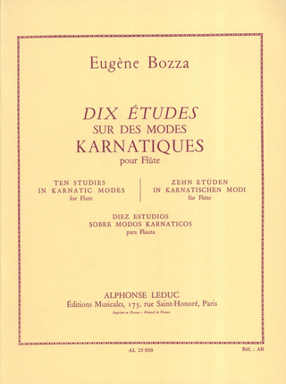 Eugène Bozza - 10 Études Sur Des Modes Karnatiques