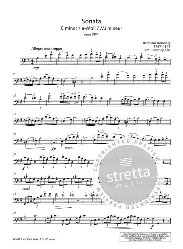 Bernhard Romberg - Sonate e-Moll op. 38/1 – Level 3