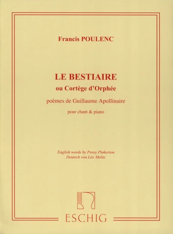Francis Poulenc - Le Bestiaire ou Cortège d'Orphée