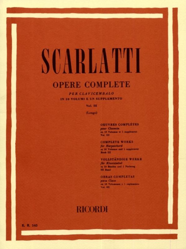 Domenico Scarlatti - Opere Complete Per Clav. Vol. 3