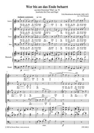 Felix Mendelssohn Bartholdy - Wer bis an das Ende beharrt