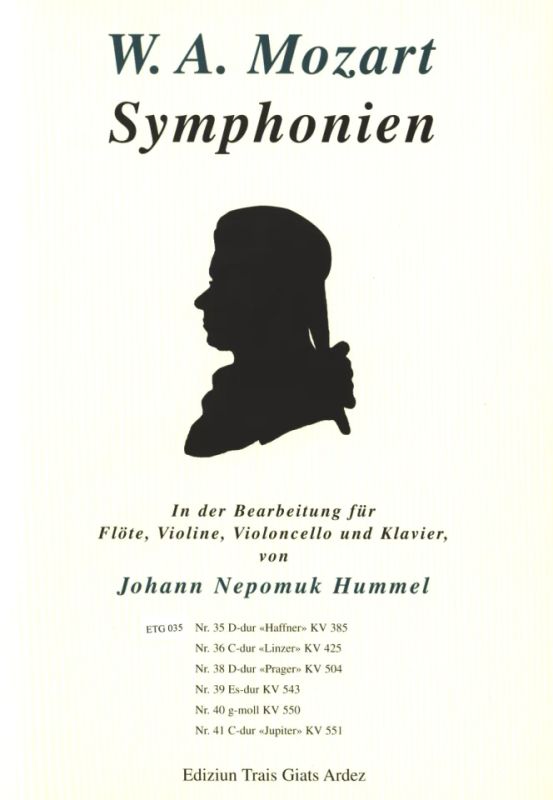 Wolfgang Amadeus Mozart - Symphonie Nr. 35 "Haffner" in der Bearbeitung von Johann Nepomuk Hummel D-Dur KV 385
