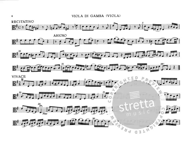 Georg Philipp Telemann: Sonate für Viola da gamba und Basso continuo e-Moll (4)