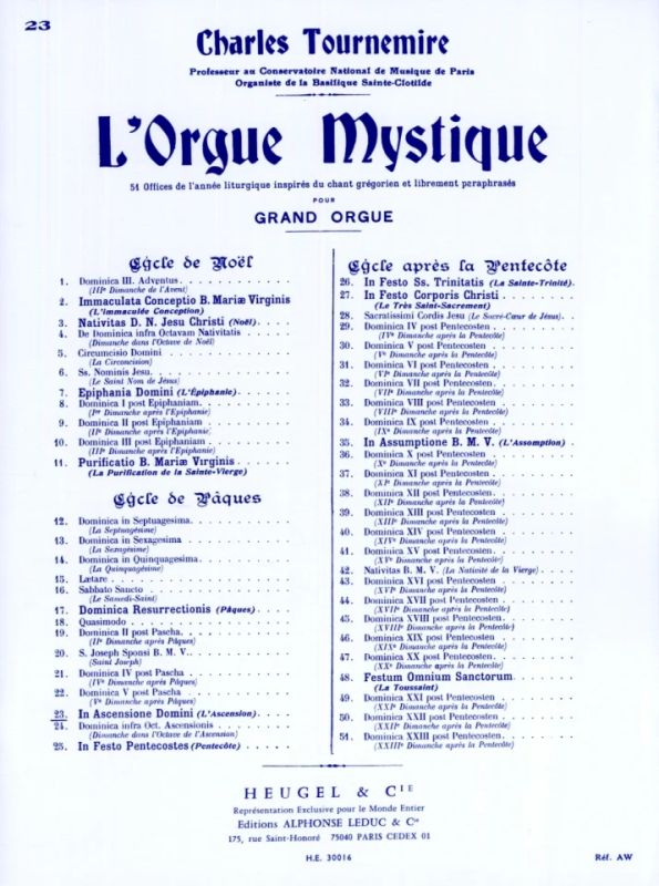 Charles Tournemire - L'Orgue mystique Vol.23