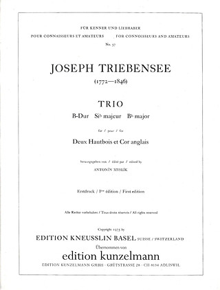 Triebensee Joseph: Trio B für 2 Oboen