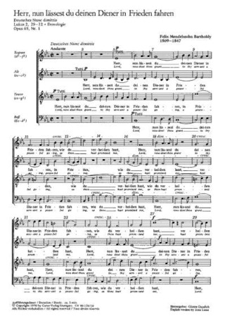 Felix Mendelssohn Bartholdy - Herr, nun lässest du deinen Diener Es-Dur B 60 (1847)