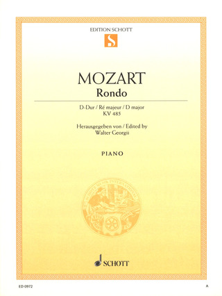 Wolfgang Amadeus Mozart - Rondo  D-Dur KV 485 (1786)