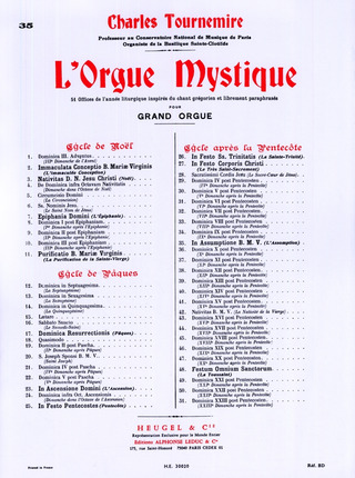 Charles Tournemire - L'Orgue Mystique Vol.35