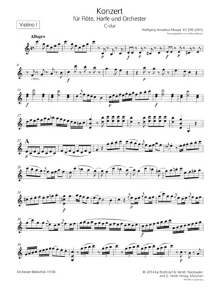 Wolfgang Amadeus Mozart - Konzert für Flöte, Harfe und Orchester C-Dur KV 299