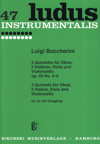 Luigi Boccherini - 3 Quintette für Oboe, 2 Violinen, Viola und Violoncello op. 45/4-6