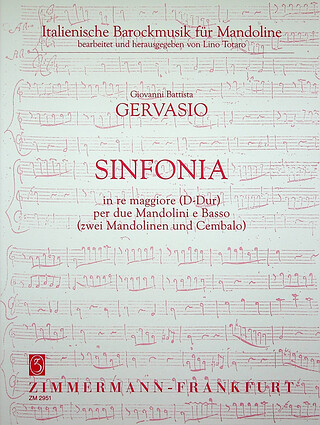 Gervasio Giovanni Battista - Sinfonia D-Dur für 2 Mandolinen und Cembalo