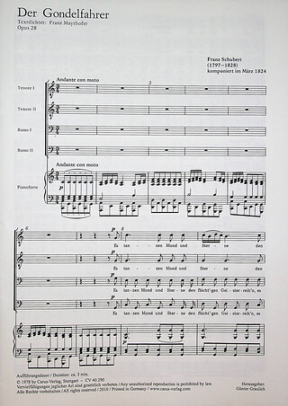 Franz Schubert - Der Gondelfahrer C-Dur D 809 (1824)