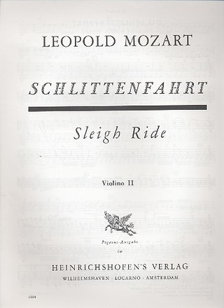 Leopold Mozart - Die Schlittenfahrt für 2 Violinen, Viola (Violine III), Violoncello (Baß) und Kinderinstrumente