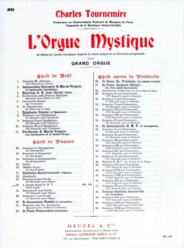 Charles Tournemire - L'Orgue mystique Vol.20