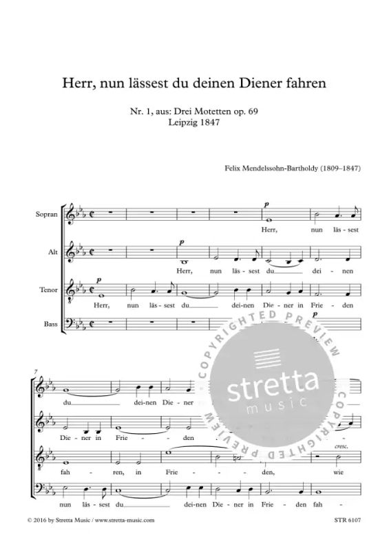 Felix Mendelssohn Bartholdy - Herr, nun lässest du deinen Diener fahren