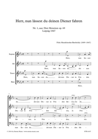 Felix Mendelssohn Bartholdy: Herr, nun lässest du deinen Diener fahren