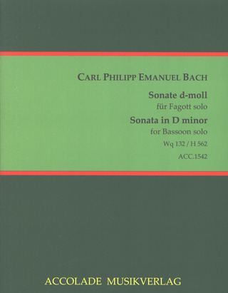 Carl Philipp Emanuel Bach - Sonate für Fagott solo d-Moll Wq 132 / H 562