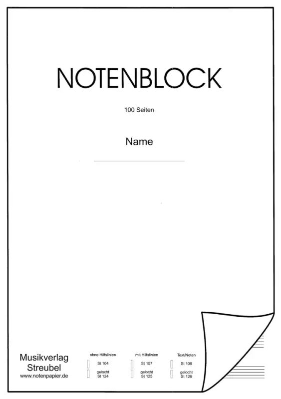 Notenblock A4 50 Blatt Ohne Hilfslinien