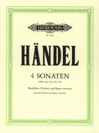 Georg Friedrich Händel: 4 Sonaten HWV 360/362/365/369