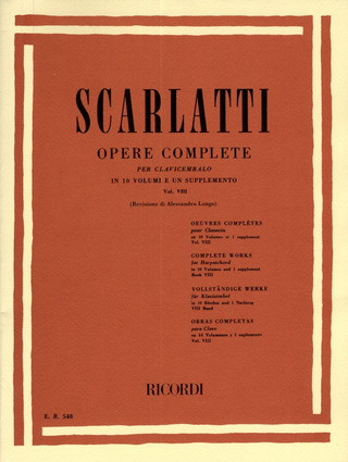 Domenico Scarlatti - Opere Complete Per Clav. Vol. 8