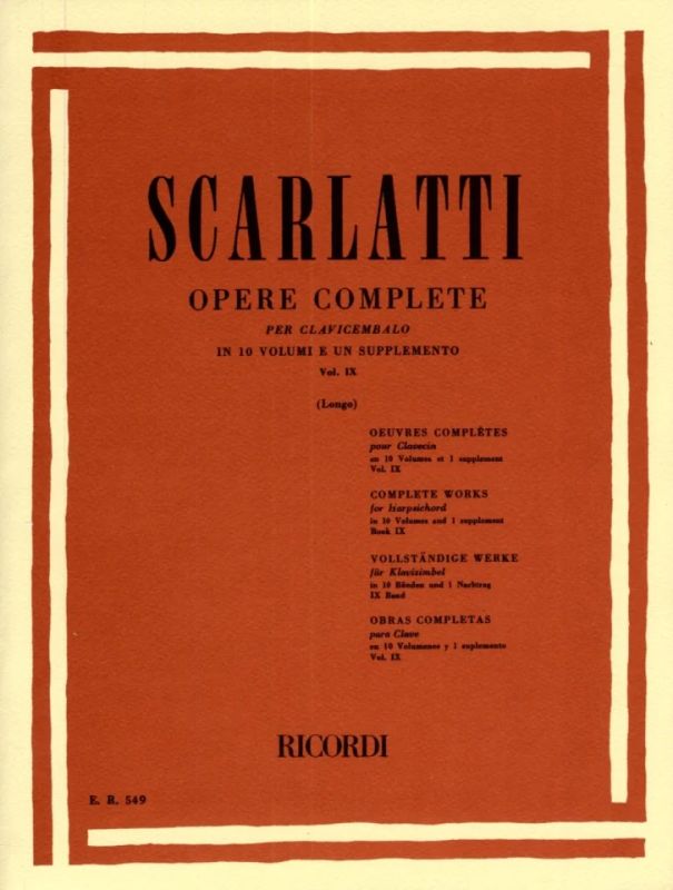 Domenico Scarlatti - Opere Complete Per Clav. Vol. 9