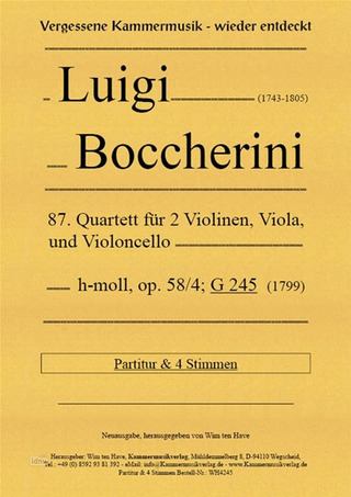 Luigi Boccherini - 87. Quartett h-Moll op. 58/4 G245