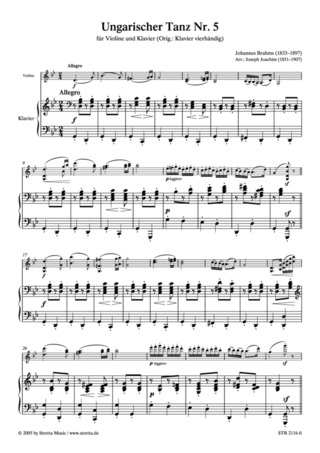 Johannes Brahms - Ungarischer Tanz Nr. 5