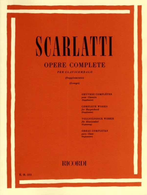 Domenico Scarlatti - Opere Complete Per Clav. Vol. Di Supplemento