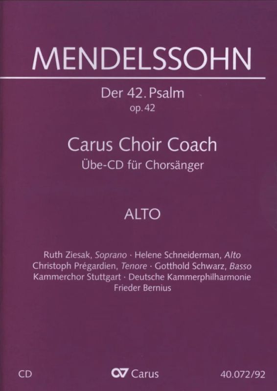 Felix Mendelssohn Bartholdy - Wie der Hirsch schreit - Chorstimme Alt