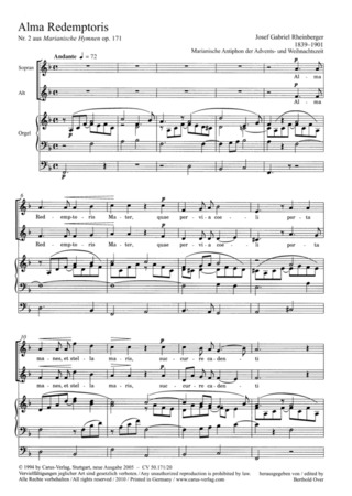 Josef Rheinberger - Alma redemptoris mater F-Dur op. 171, 2a (1889)