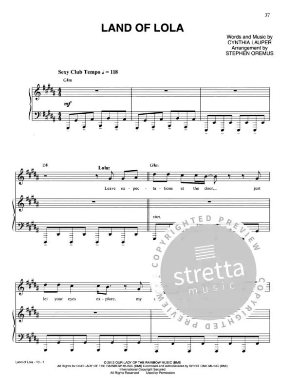 Kinky Boots From Cyndi Lauper Buy Now In Stretta Sheet Music Shop