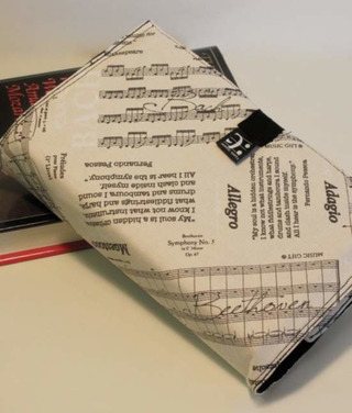 Fabric Book Cover with music print