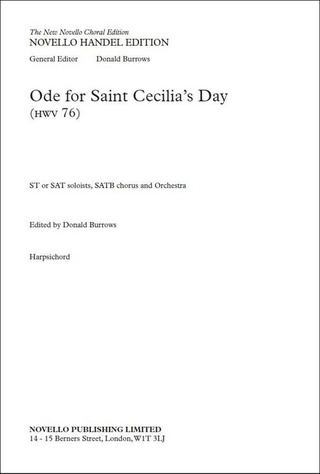 Georg Friedrich Händel - Ode For Saint Cecilia's Day