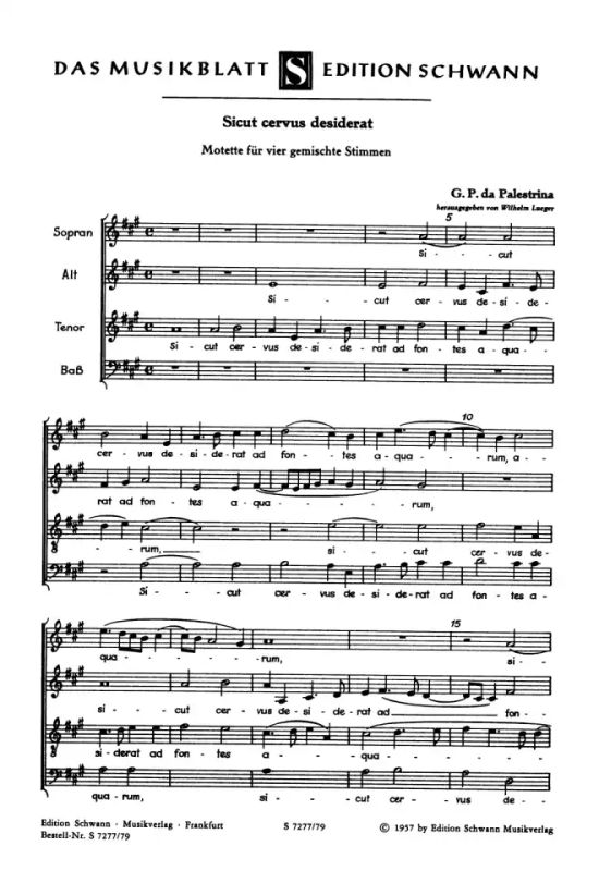 Giovanni Pierluigi da Palestrina - Sicut cervus desiderat