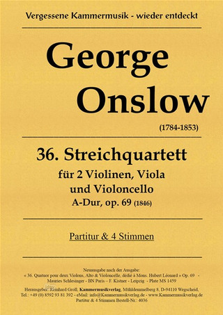 George Onslow - Streichquartett Nr. 36 A-Dur op. 69