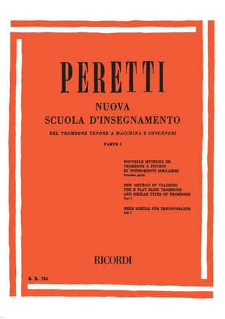 Serse Peretti - Nuova Scuola d'insegnamento del trombone tenore a macchina e congeneri 1
