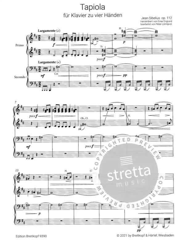 SIBELIUS TAPIOLA Op112 Full Score 