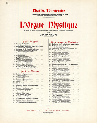 Charles Tournemire - L'Orgue mystique Vol.50