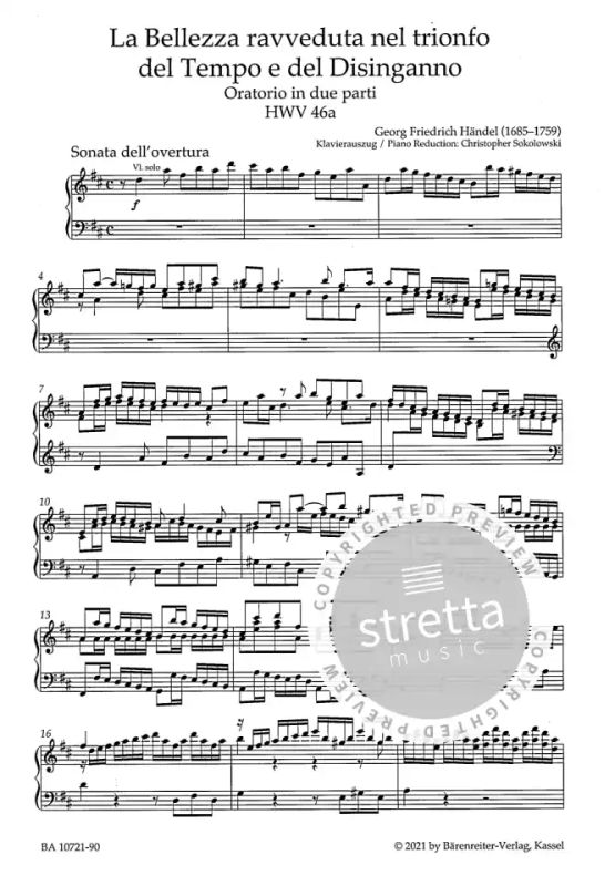 Georg Friedrich Händel - La Bellezza ravveduta nel trionfo del Tempo e del Disinganno HWV 46a