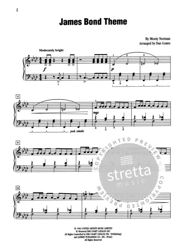 Leopardo Vaca En particular James Bond Theme (Intermediate Piano) de Norman Monty | comprar en Stretta  tienda de partituras online