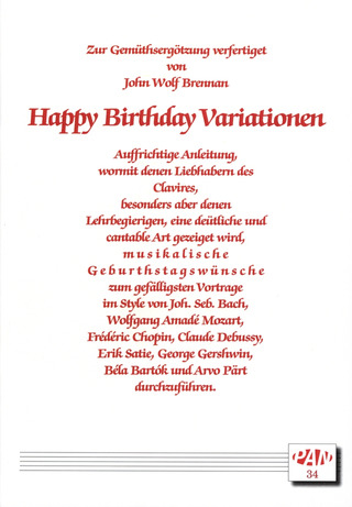 Brennan John Wolf - Happy Birthday Variationen