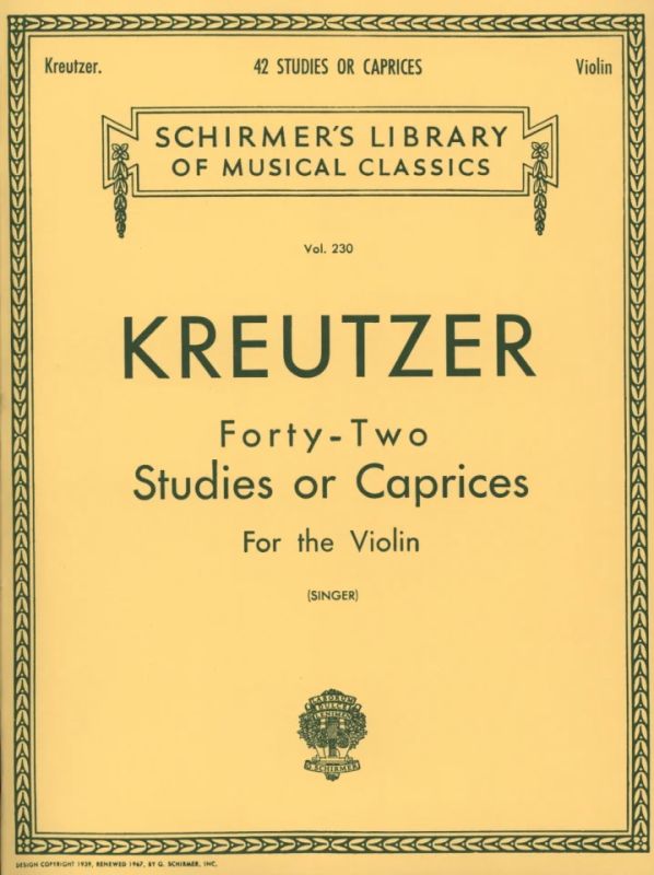 Edmund Singer - Kreutzer - 42 Studies or Caprices