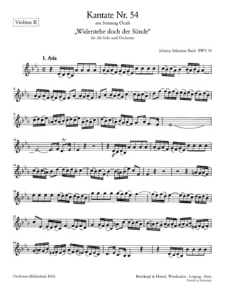 Johann Sebastian Bach: Kantate BWV 54 Widerstehe doch der Sünde