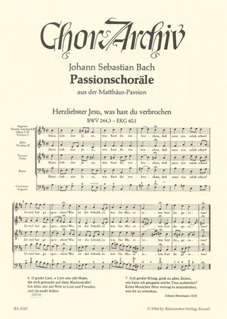 Johann Sebastian Bach: Passionschoräle aus der Matthäus-Passion BWV 244