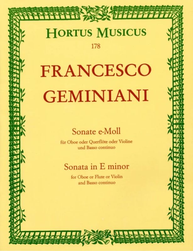 Francesco Saverio Geminiani - Sonata in E minor